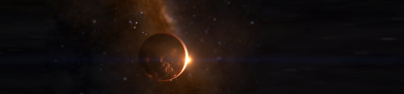 Planet During Solar Eclipse — Black, Dramatic, Night, Digital Art