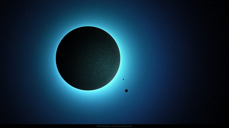 Planet During Solar Eclipse — Blue