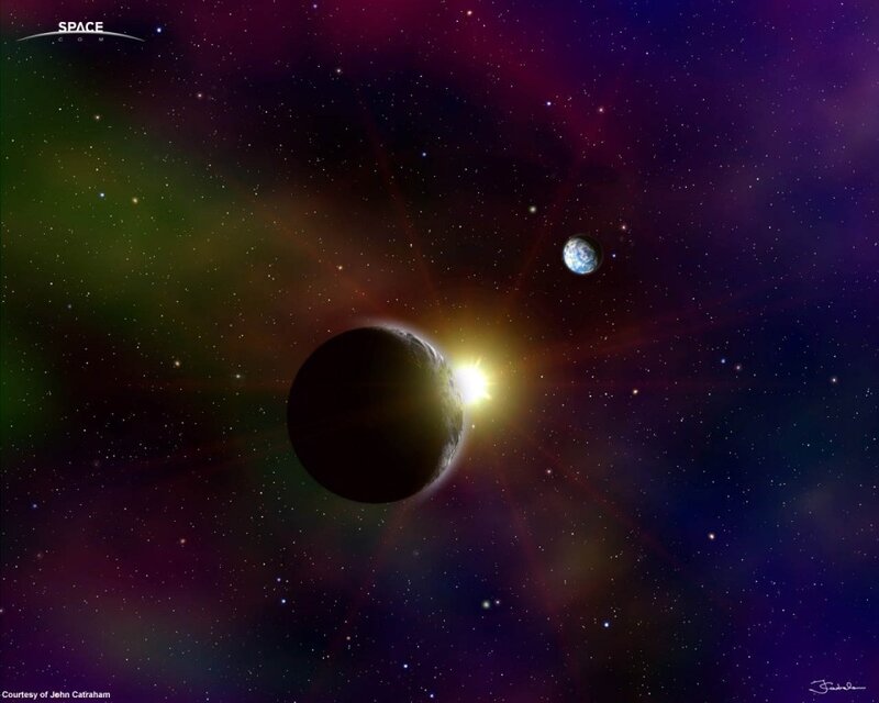 Planet During Solar Eclipse — Purple, Dramatic