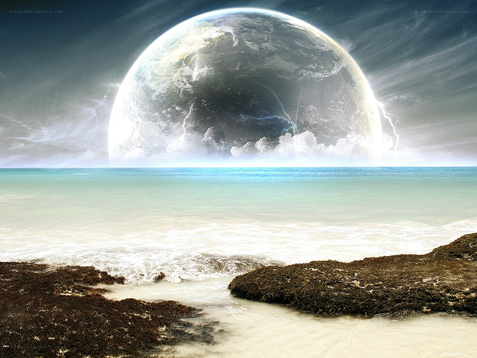 Planet Earth from a beach