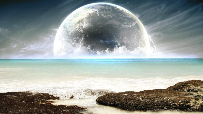 Planet Earth from Beach — Blue