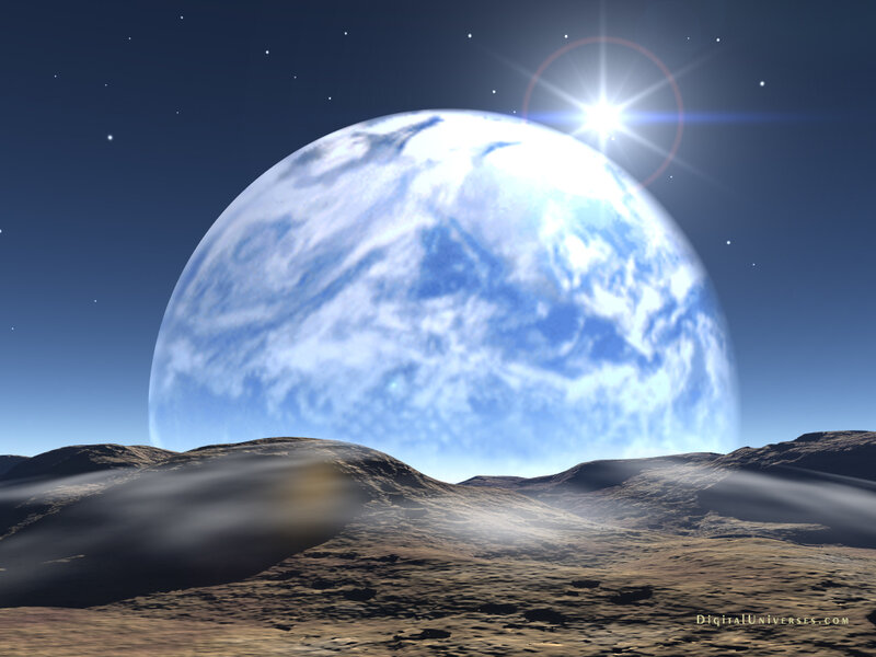 Planet Earth from Moon — Blue