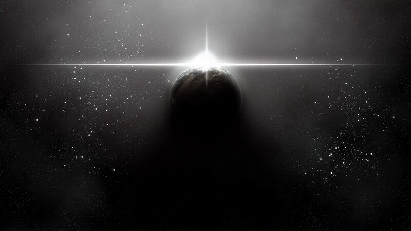 Planet Earth from Space — Black, Dramatic, Digital Art