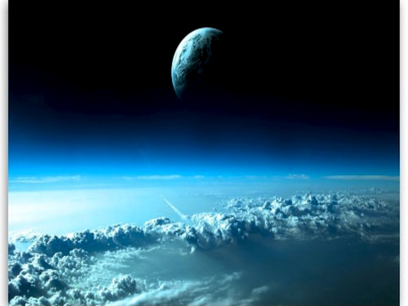 Planet Earth from Space — Blue, Dramatic, Digital Art, Clouds, Atmosphere