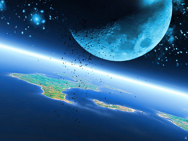 Planet Earth from Space — Blue, Dramatic, Night