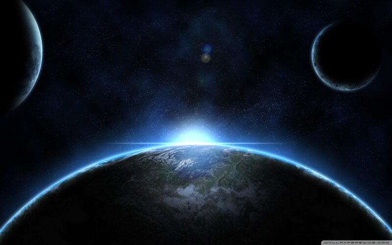 Planet Earth from Space — Blue, Dramatic, Sunrise, Digital Art, Planets