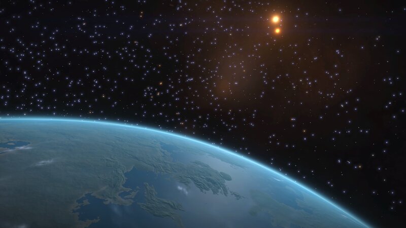 Planet Earth from Space — Blue, Serene, 3d Render, Stars, Planets