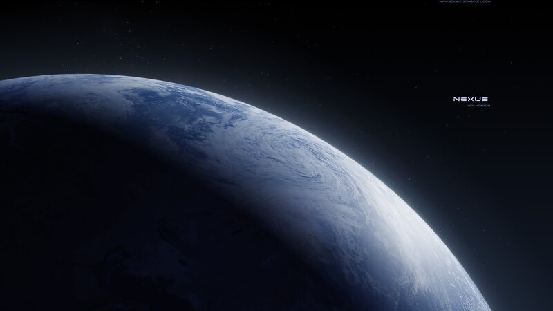 Planet Earth from Space — Blue, Serene, 3d Render, Stars