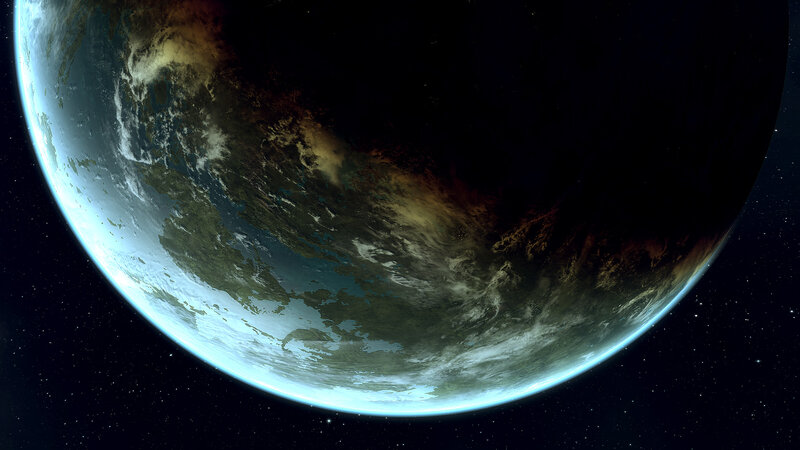 Planet Earth from Space — Blue, Serene, Night, 3d Render