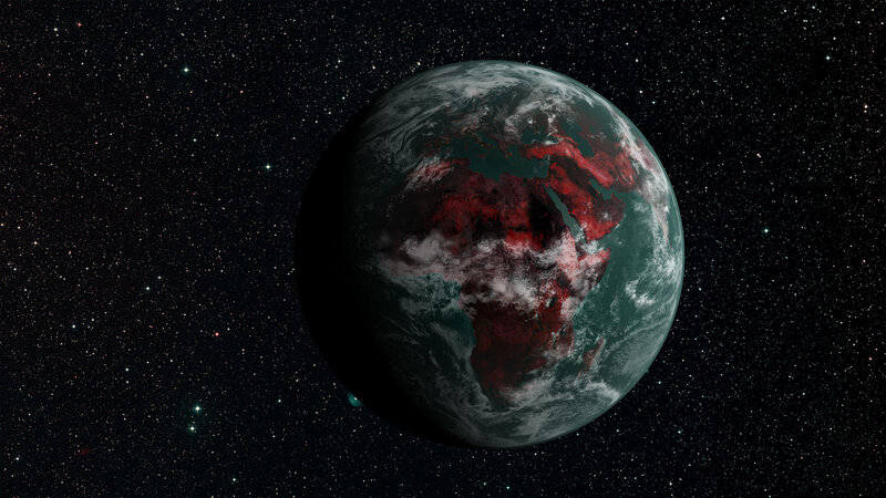 Planet Earth from Space — Green, Dramatic, Night