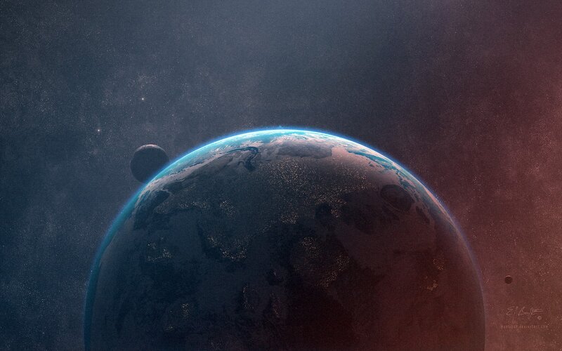 Planet Earth from Space — Moon