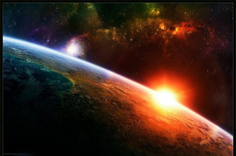 Planet Earth from Space — Orange, Dramatic
