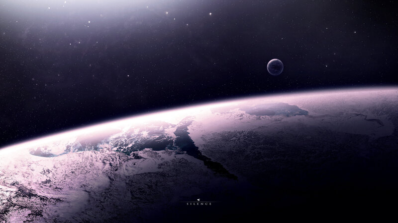 Planet Earth from Space — Purple, Serene, Night