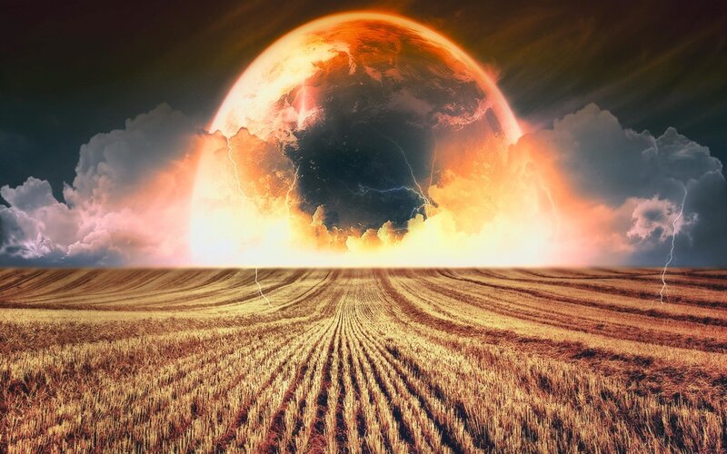 Planet Earth in Sky