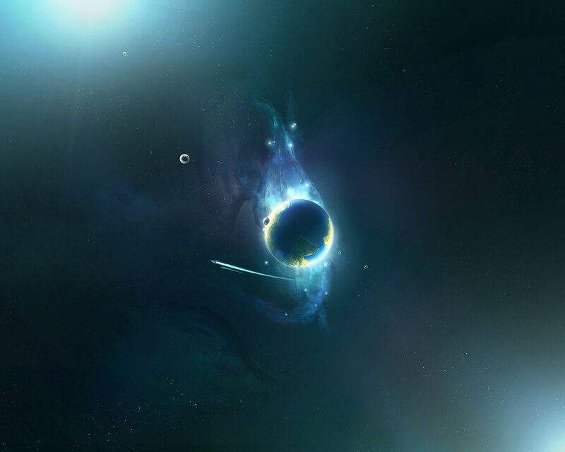 Planet Earth in Space — Blue, Serene