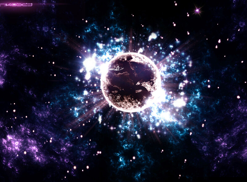 Planet Earth in Space — Purple