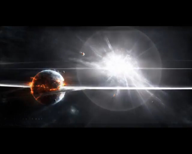 Planet Exploding in Space — Black, Dramatic, Digital Art, Explosion
