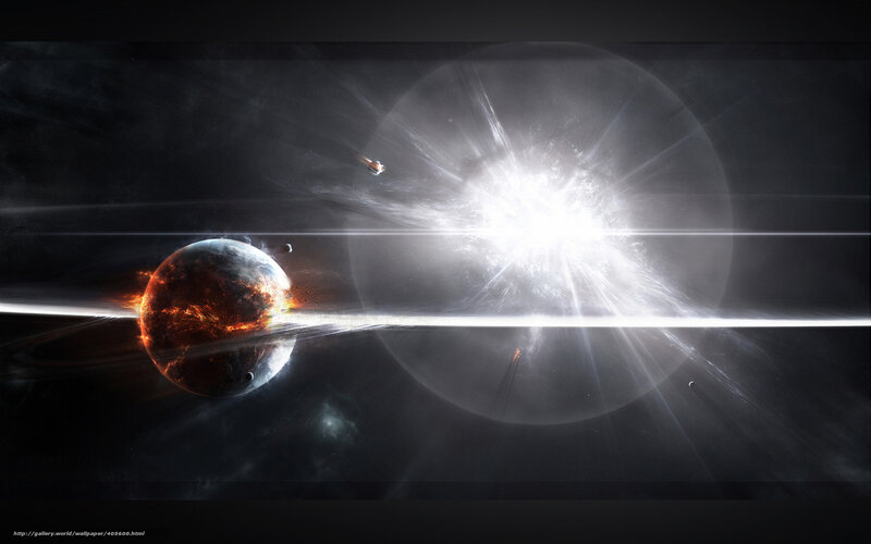 Planet Exploding in Space