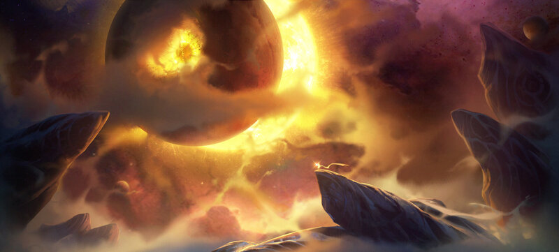 Planet Explosion in Space — Yellow