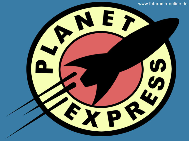 Planet Express Logo — Blue, Bold, Vector Art, Rocket
