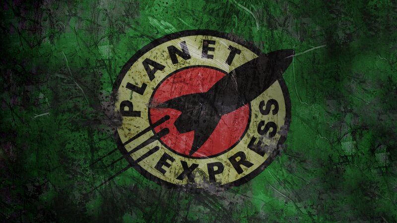 Planet Express Logo — Green, Grungy, Digital Art