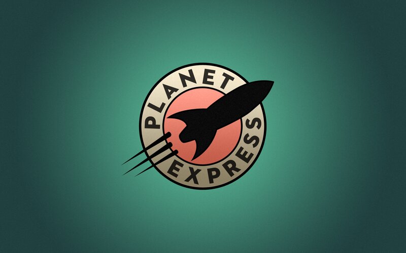 Planet Express Logo — Green, Retro
