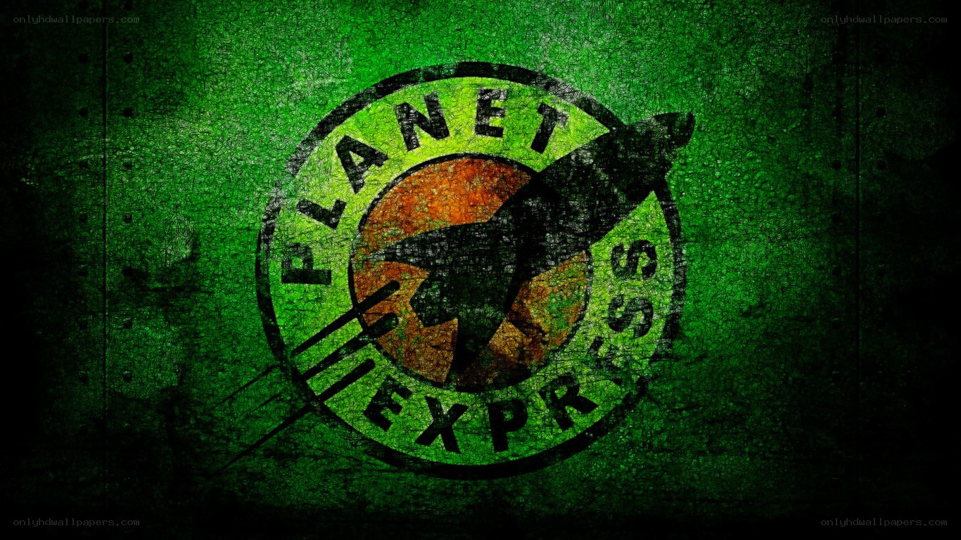 Planet Express logo on green background