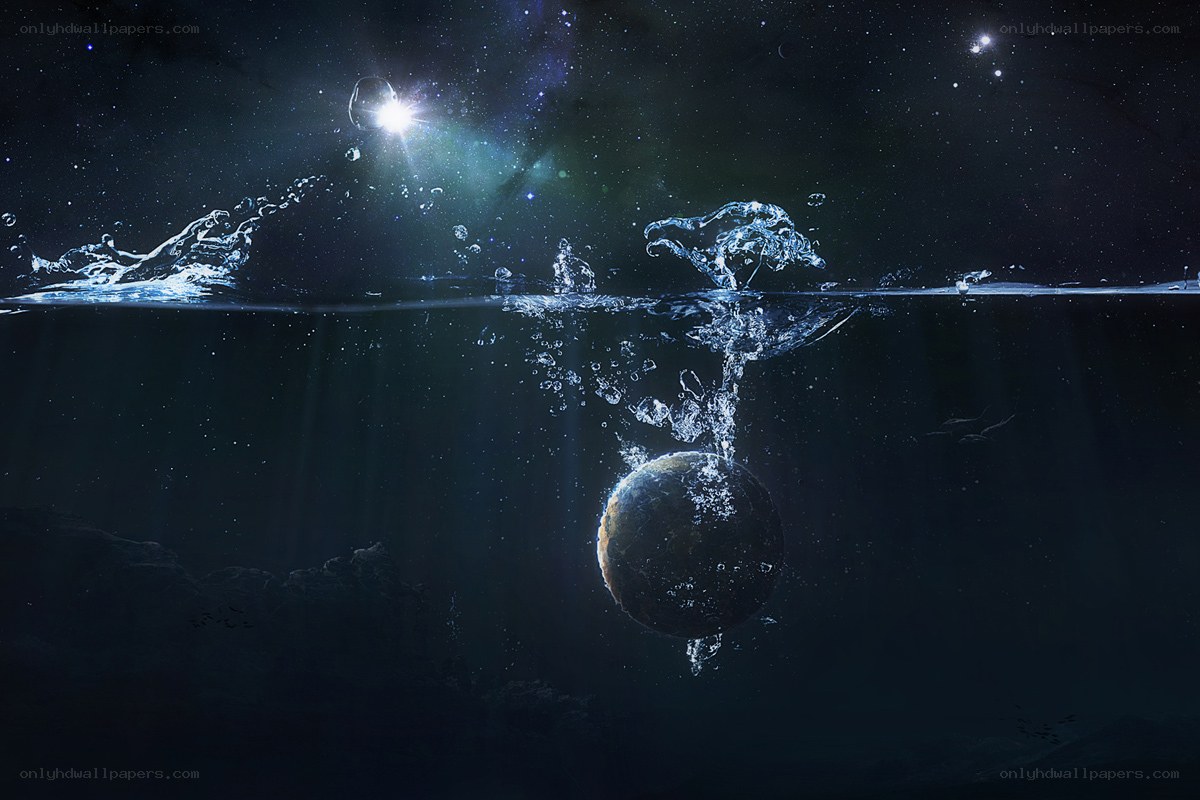 Planet Falling into Water
