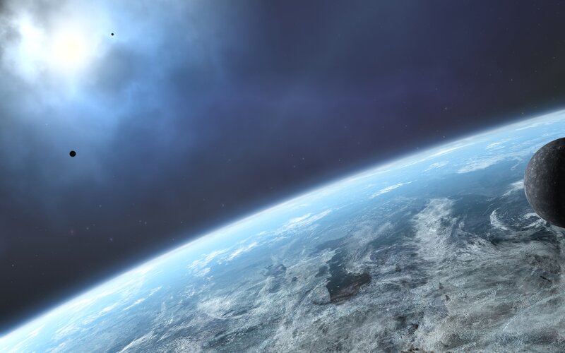 Planet from Space — Blue, Dramatic, 3d Render