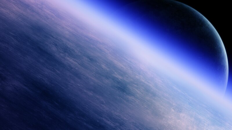 Planet from Space — Blue, Dramatic, Digital Art, Atmosphere