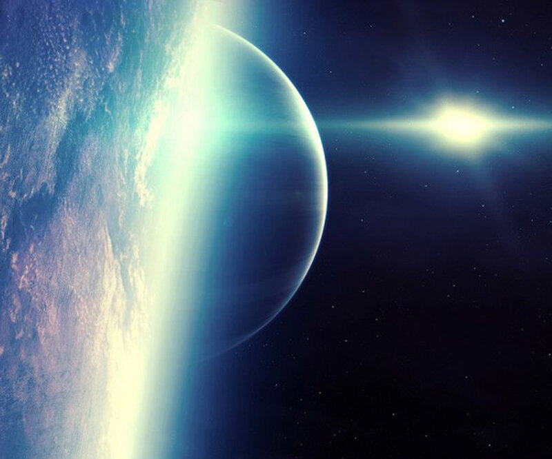 Planet from Space — Blue, Dramatic, Digital Art, Star