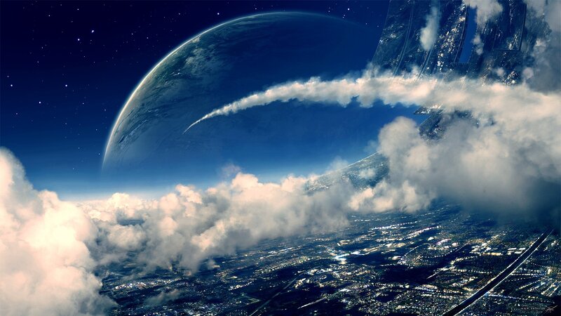 Planet from Space — Blue, Dramatic, Night