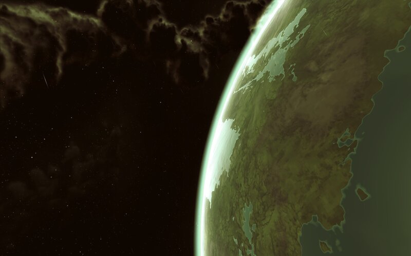 Planet from Space — Green, Dramatic, Night
