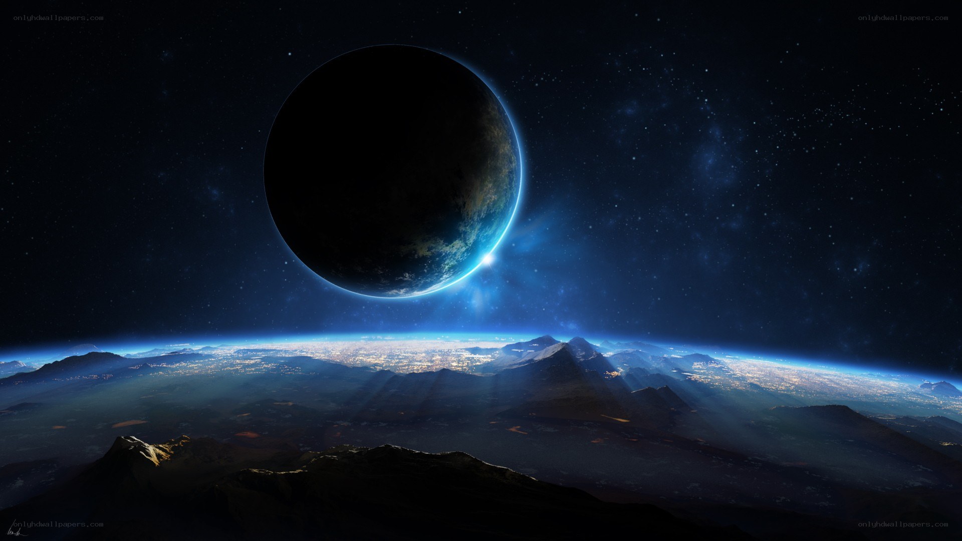 Planet from space view
