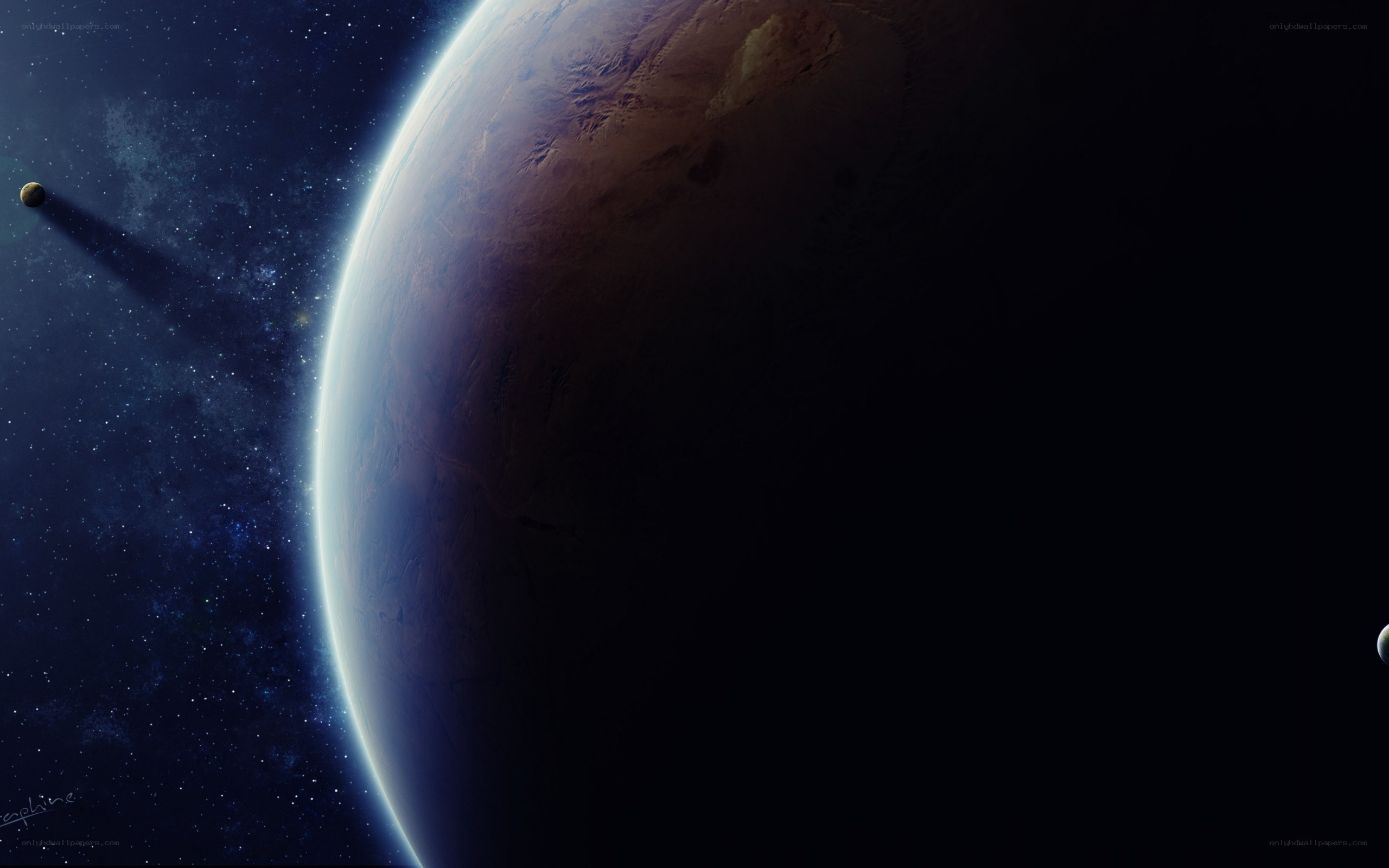 Planet from space view