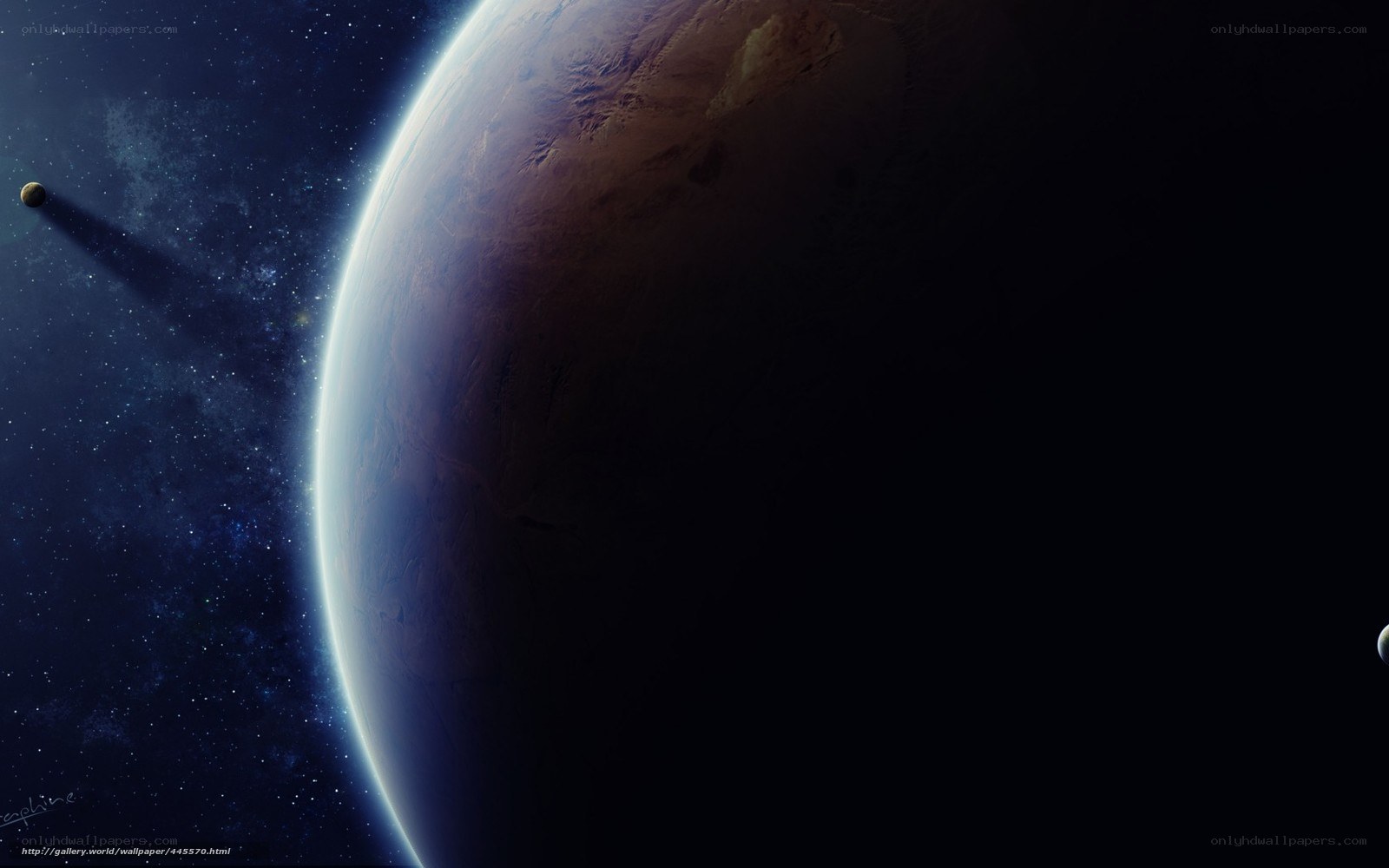 Planet from space view