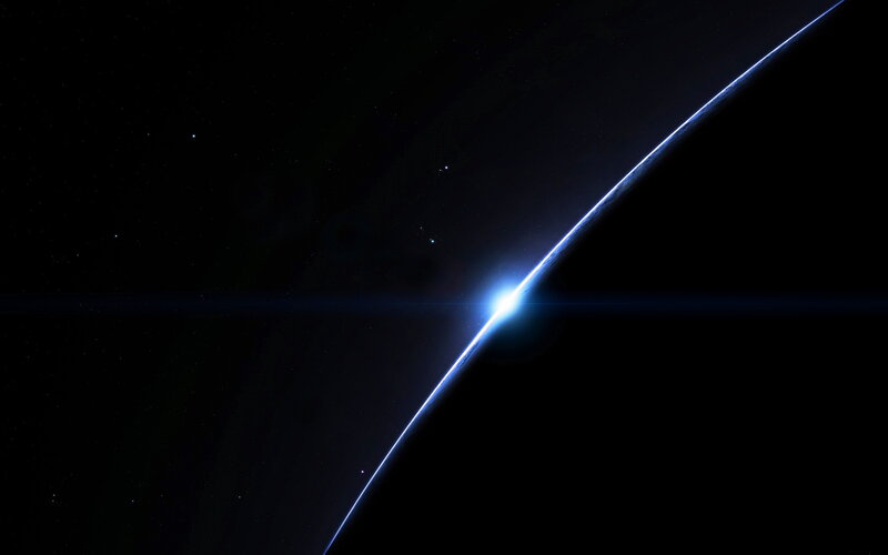 Planet Horizon in Space — Black