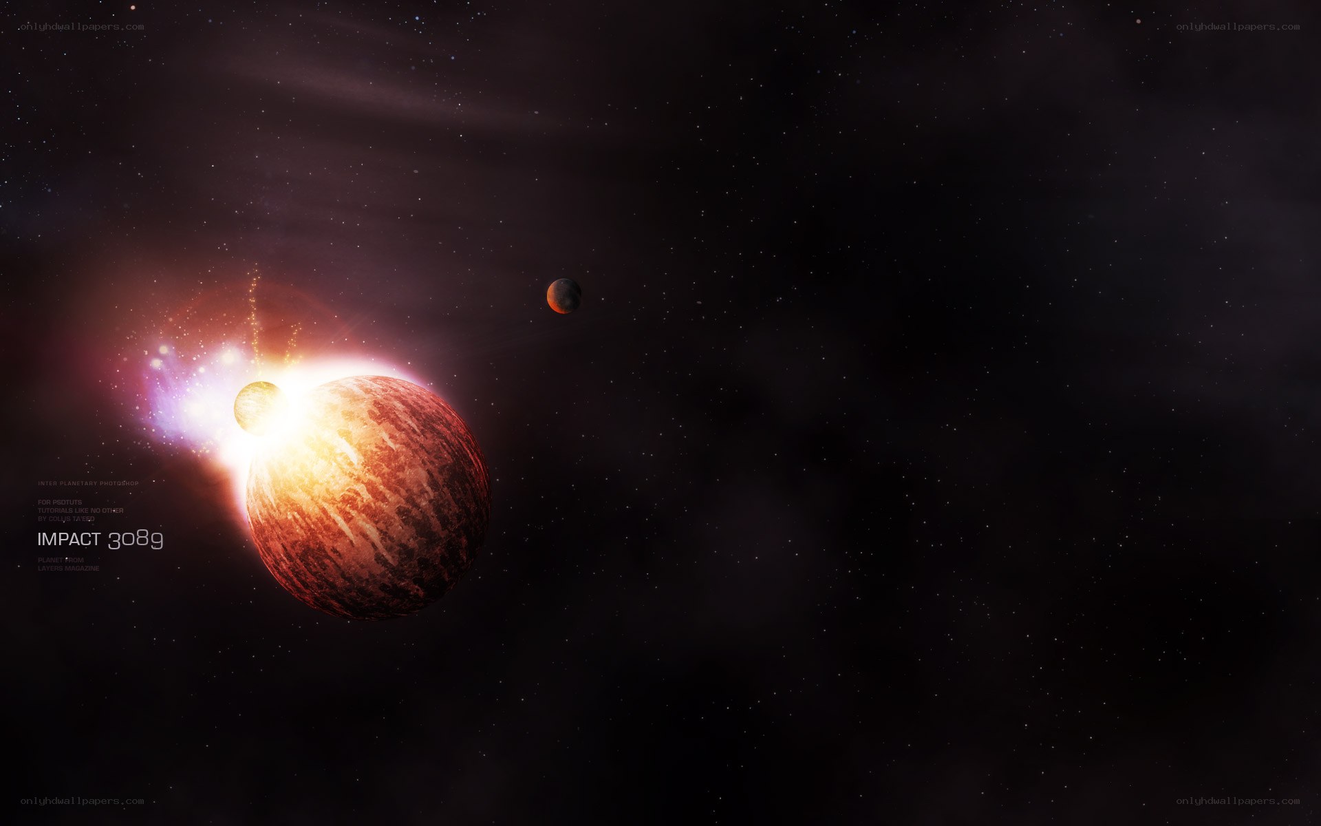 Planet impact in space