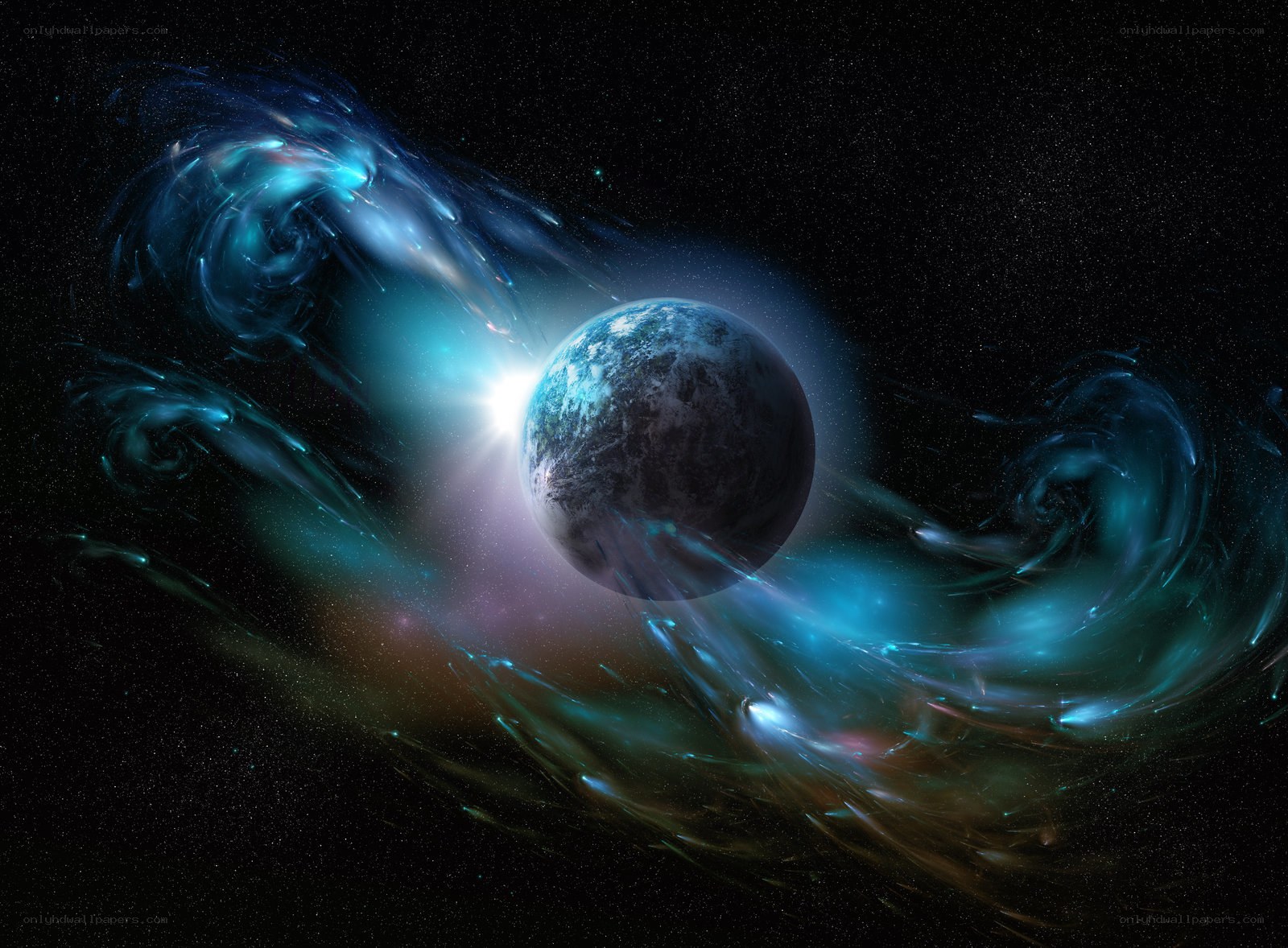 Planet in a nebula