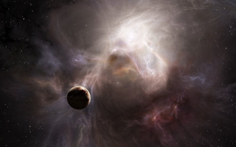 Planet in a nebula