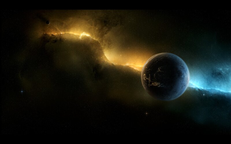 Planet in a nebula