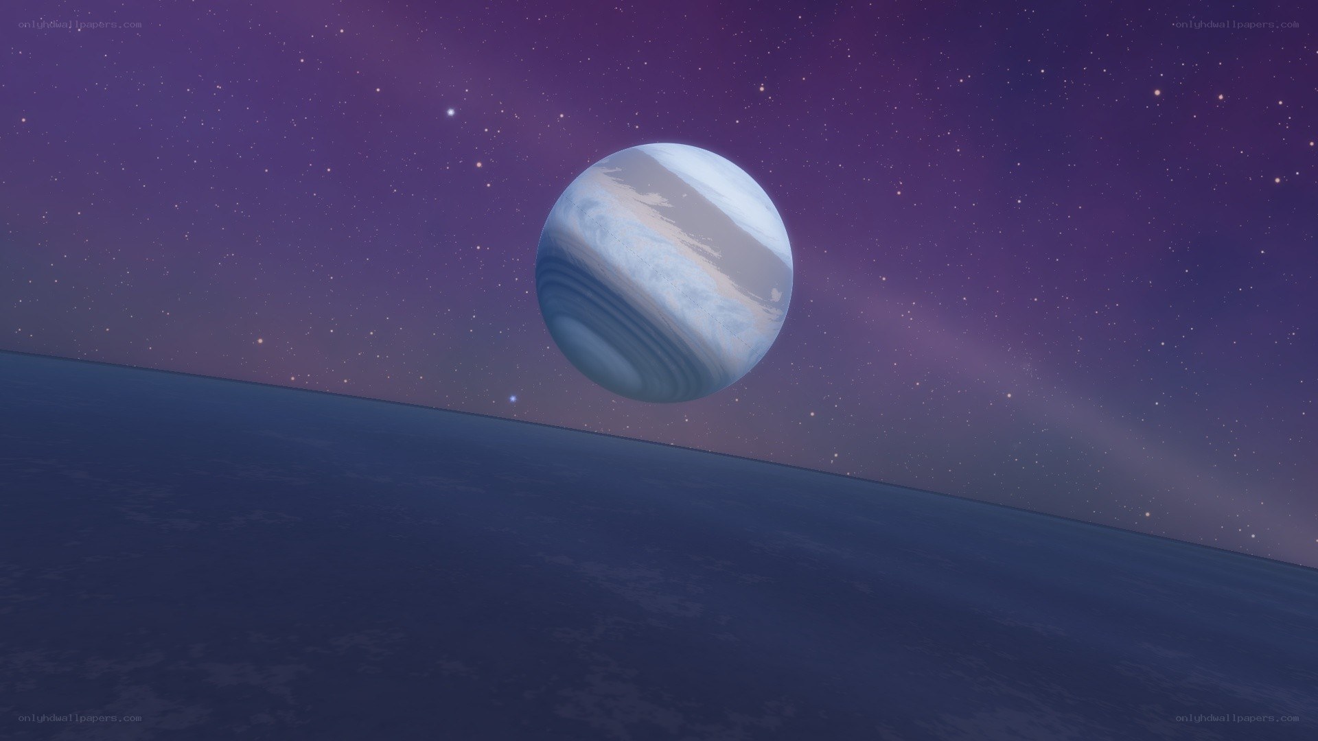 Planet in a starry sky