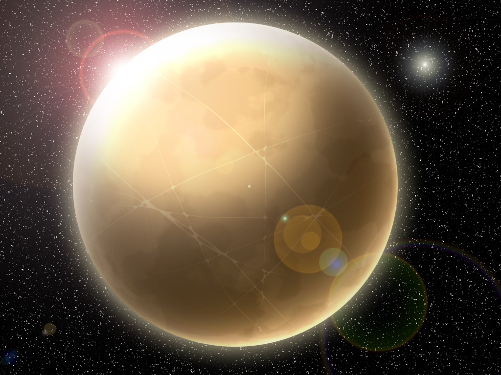 Planet in a starry sky