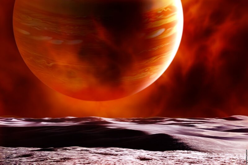 Planet in Alien Landscape