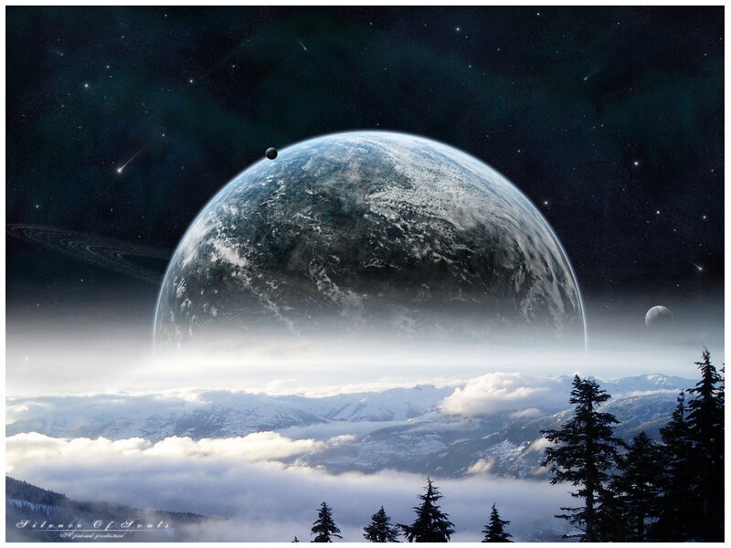 Planet in Alien Sky — Blue, Serene