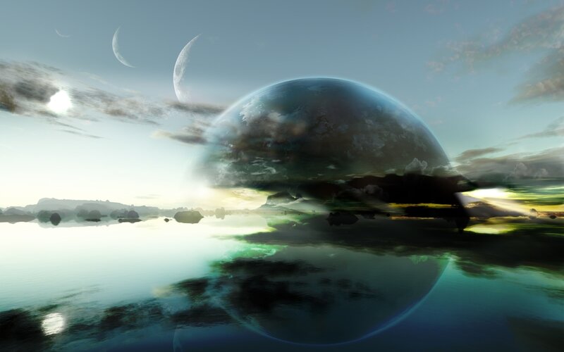 Planet in Alien Sky — Blue