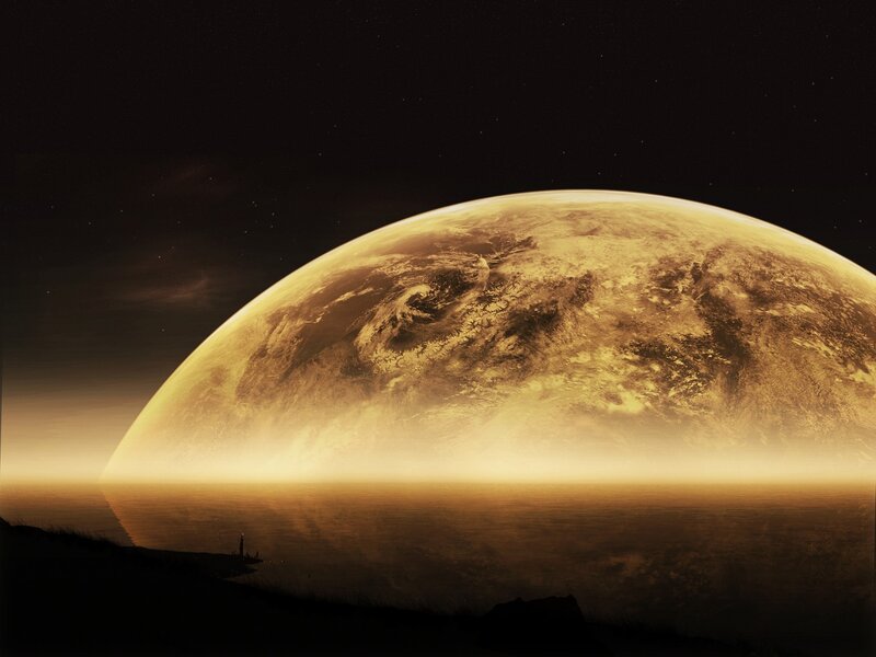 Planet in Alien Sky — Gold