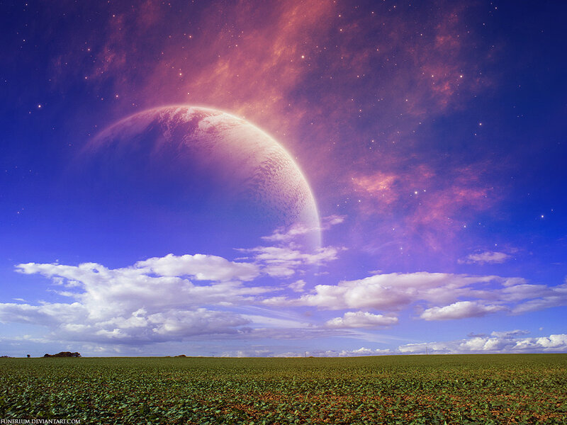 Planet in Alien Sky — Purple, Serene