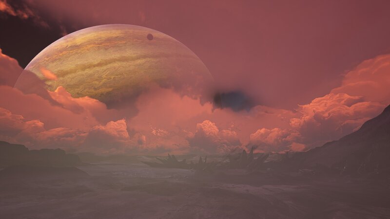 Planet in Alien Sky — Red