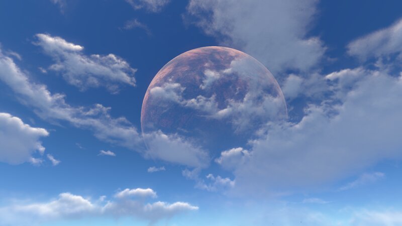 Planet in Blue Sky